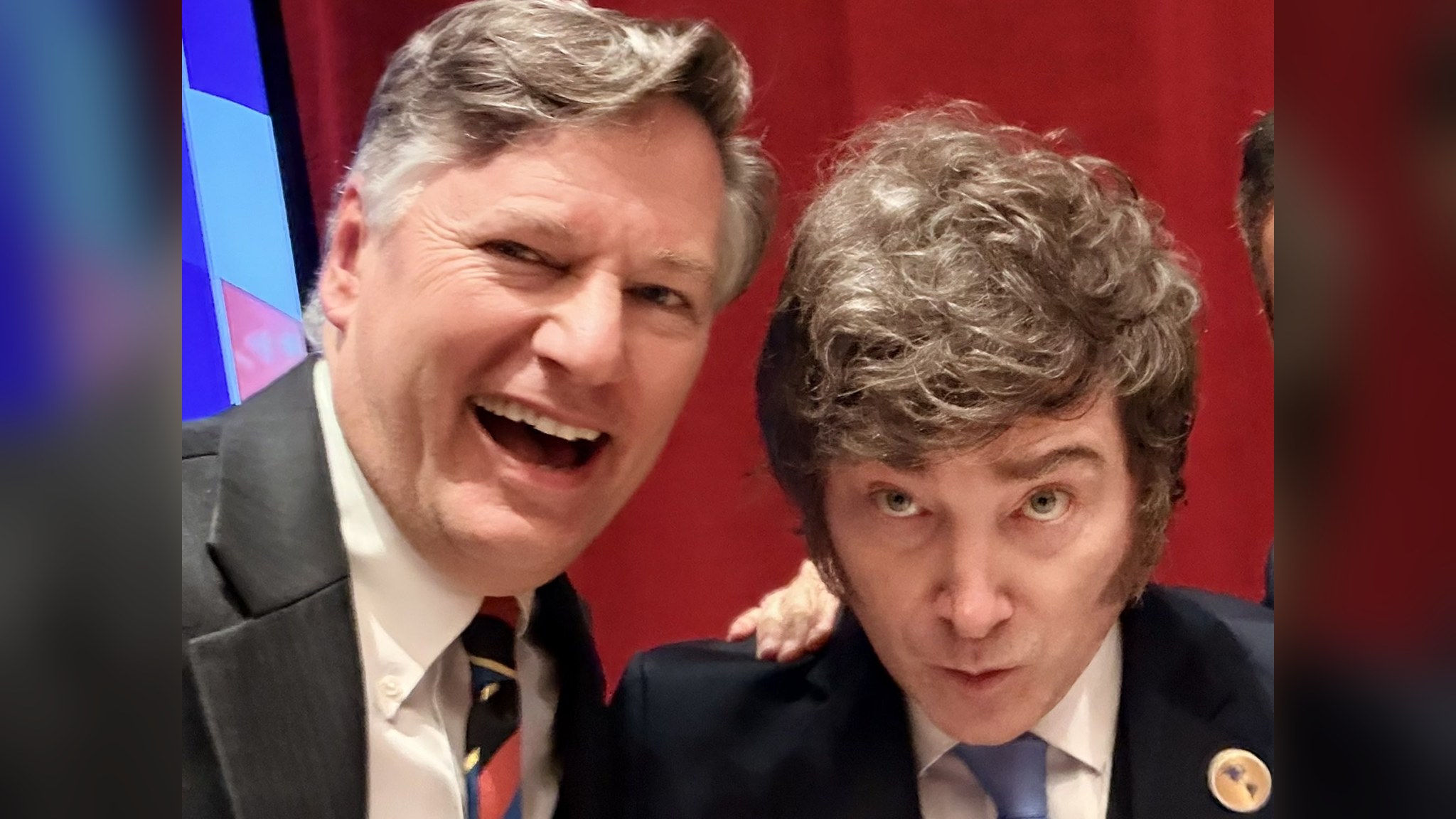 Christopher Landau y Javier Milei, en una foto tomada de cerca