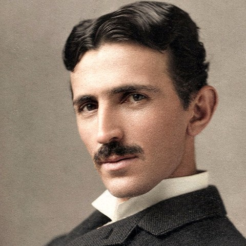 Retrato de Nikola Tesla